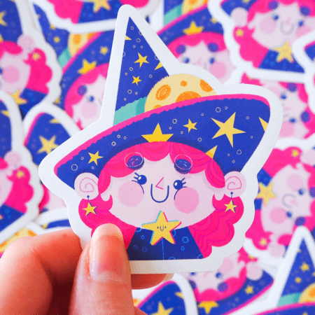 Space witch sticker