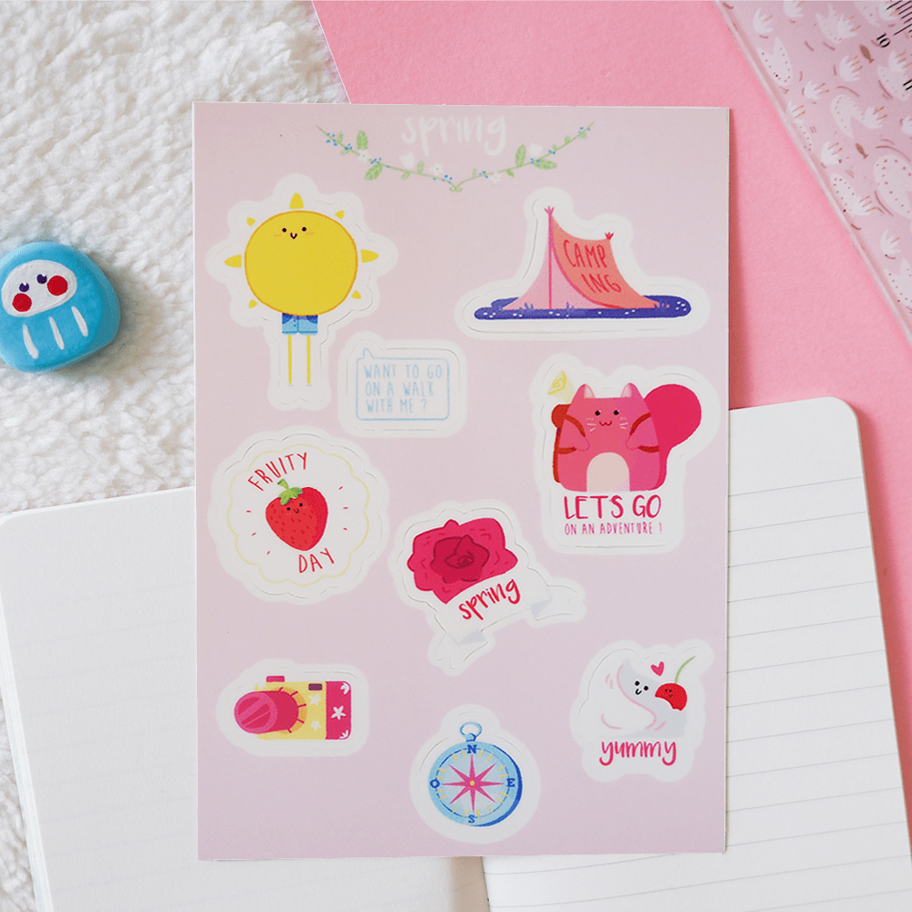 Spring sticker sheet