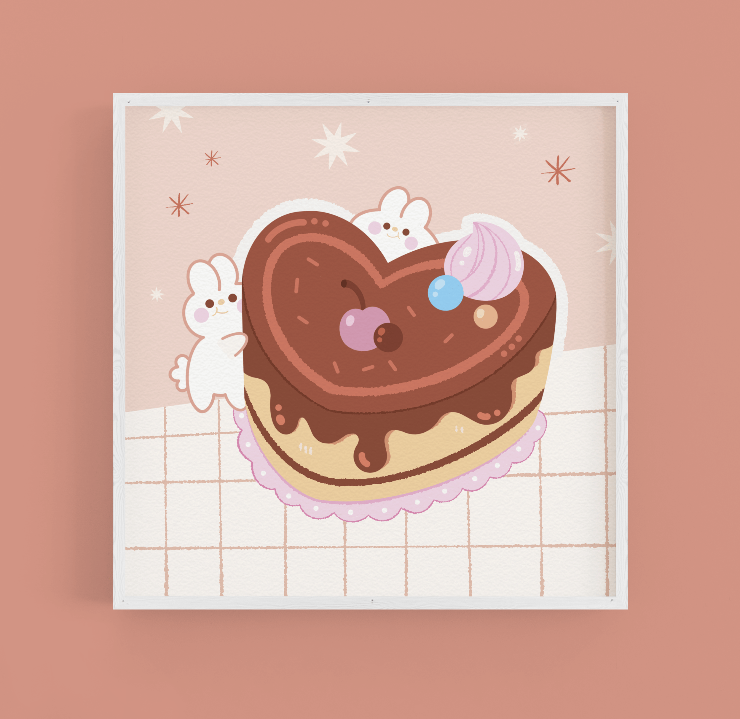 Bunny cake - A5 art print