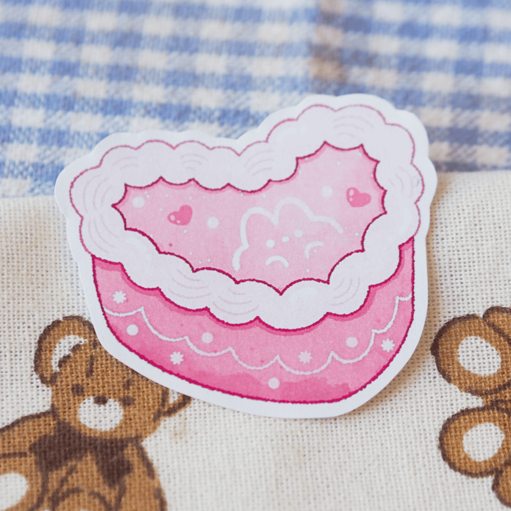 Pink bunny cake sticker