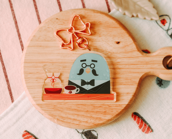 Brewster coffee keychain