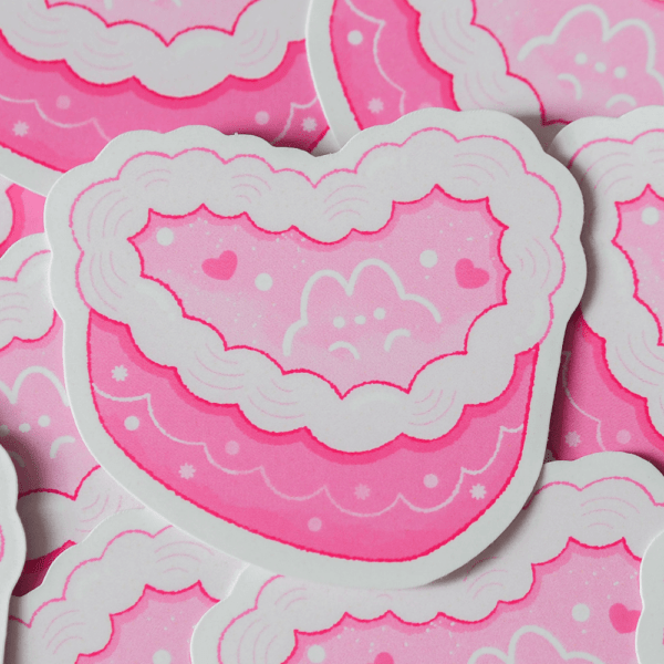 Pink bunny cake sticker