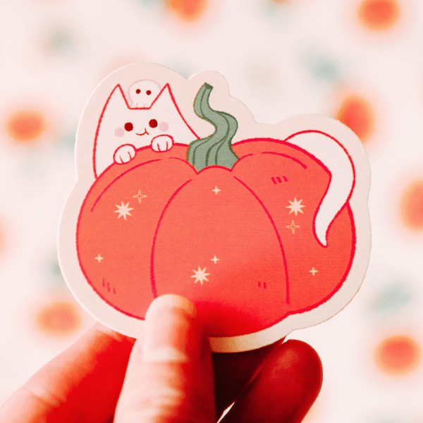 Pumpkin ghost sticker - Image 2