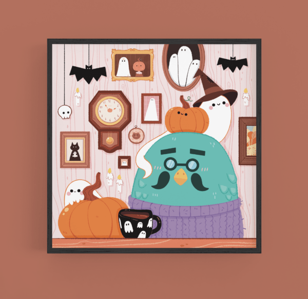 Brewster Halloween - A5 art print