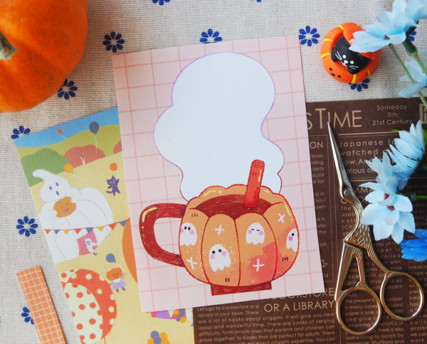 Halloween coffee notepad